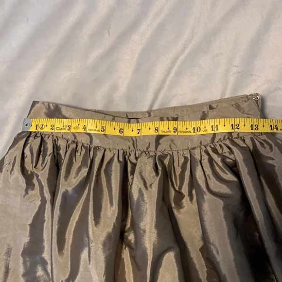 Fab’rik size small taffeta silver green Christmas party full skirt sky midi gold - Picture 7 of 8